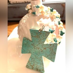 Turquoise Cross Pendant Necklace